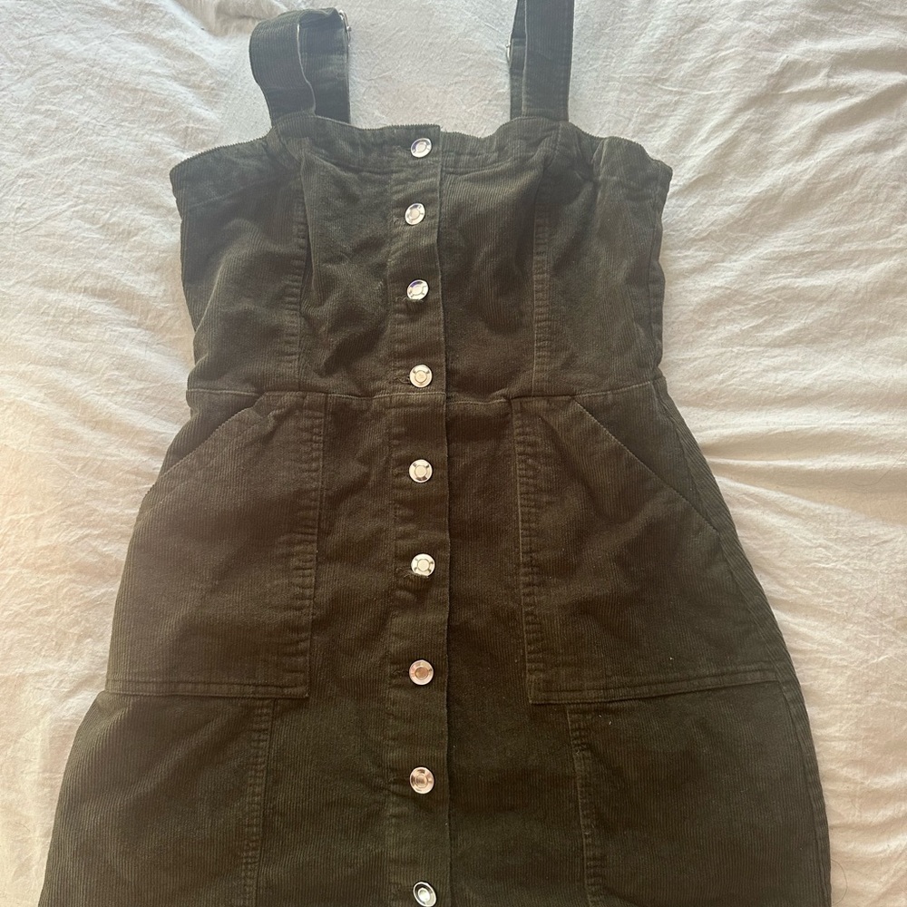 Corduroy Olive Button-Down Jumper